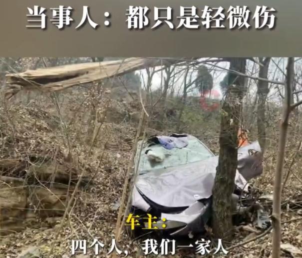 小米SU7滚坠山崖 一家四口安然无恙