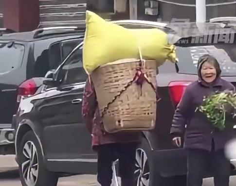 老奶奶负重百斤熟练踩平衡车赶集