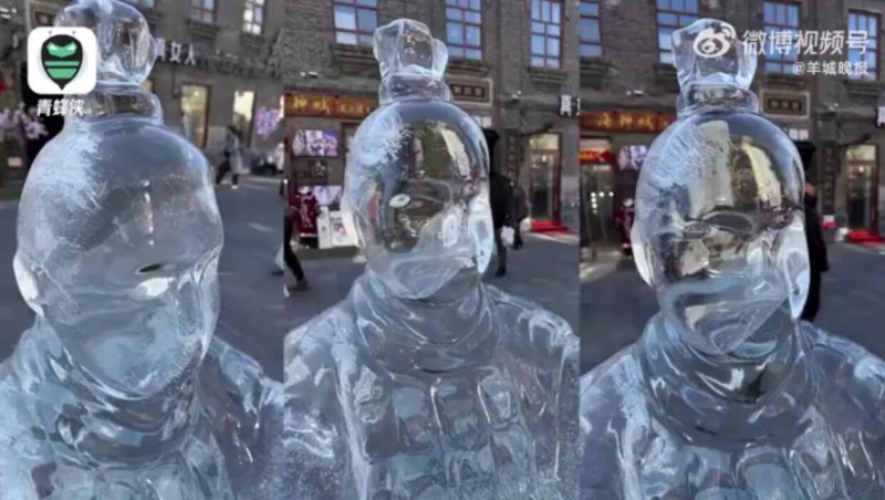 哈尔滨&ldquo;冰马俑&rdquo;被盘成了光头