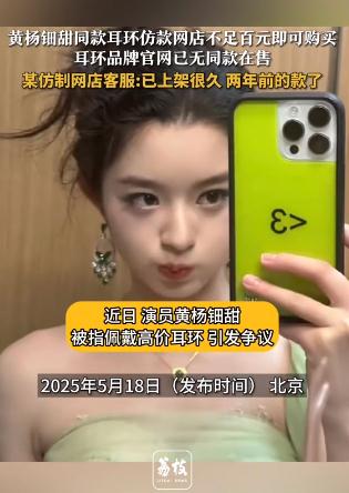 黄杨钿甜同款耳环仿款售价不到百元