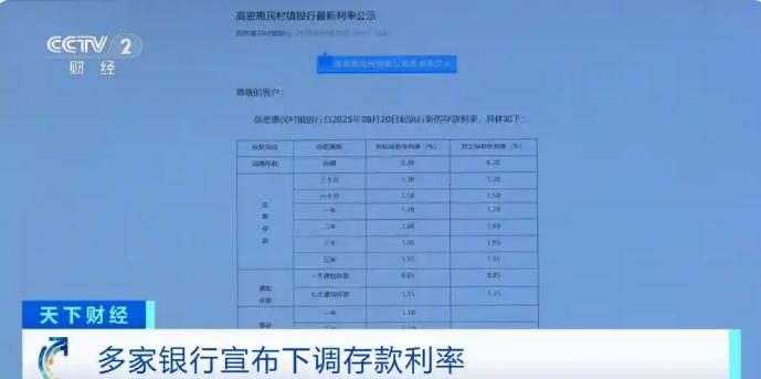 多家银行宣布下调人民币存款利率