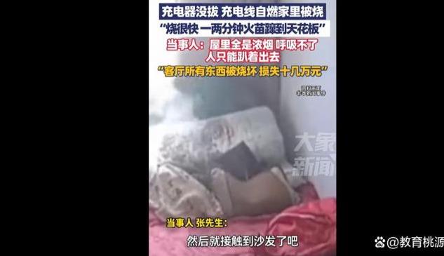 充电器没拔家被烧 当事人:损失十几万