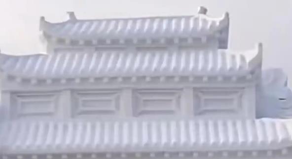 长白山巨型雪雕&ldquo;云顶天宫&rdquo;收工