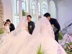 00后三胞胎兄弟同一天办婚礼 现场画面曝光！