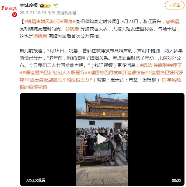 姚晨离婚风波后首次公开亮相